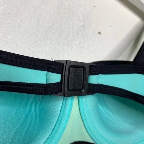Triangl Aqua Blue Milly Swimsuit Bikini Top Swim Pool Cruise Beach Size M Medium - Picture 7 of 9
